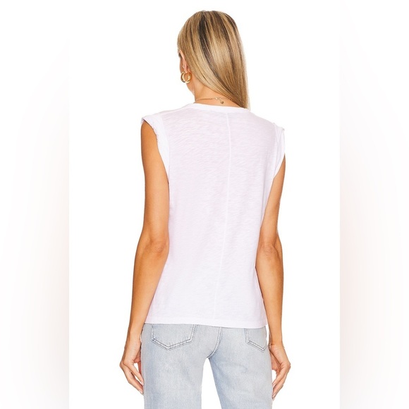 Veronica Beard Dree Muscle Tee, White - S - Picture 2 of 7